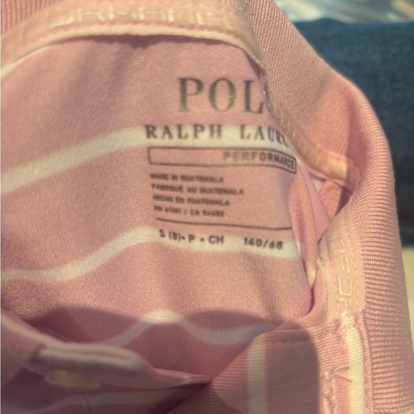 Ralph Lauren Polo Shirt Boys Youth Size 18 | Pink Stripe Performance - Picture 3 of 3